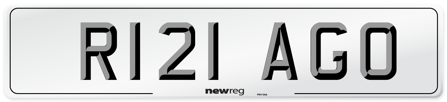R121 AGO Number Plate from New Reg